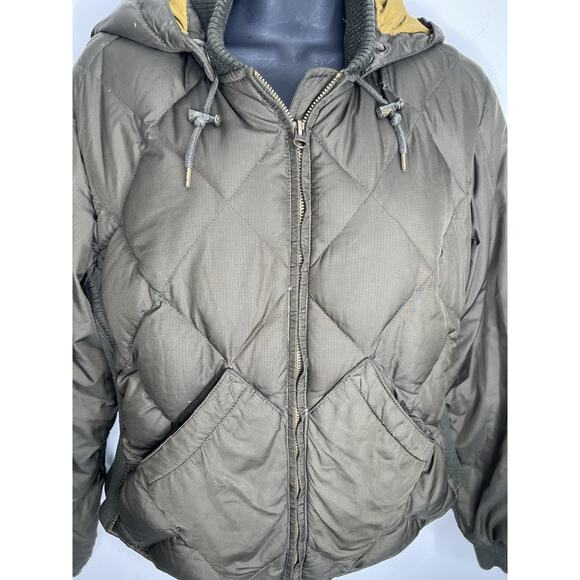 Vintage Bauer Down Eddie Bauer Jacket Green Olive Women's Full Zip Size Large - Picture 6 of 12